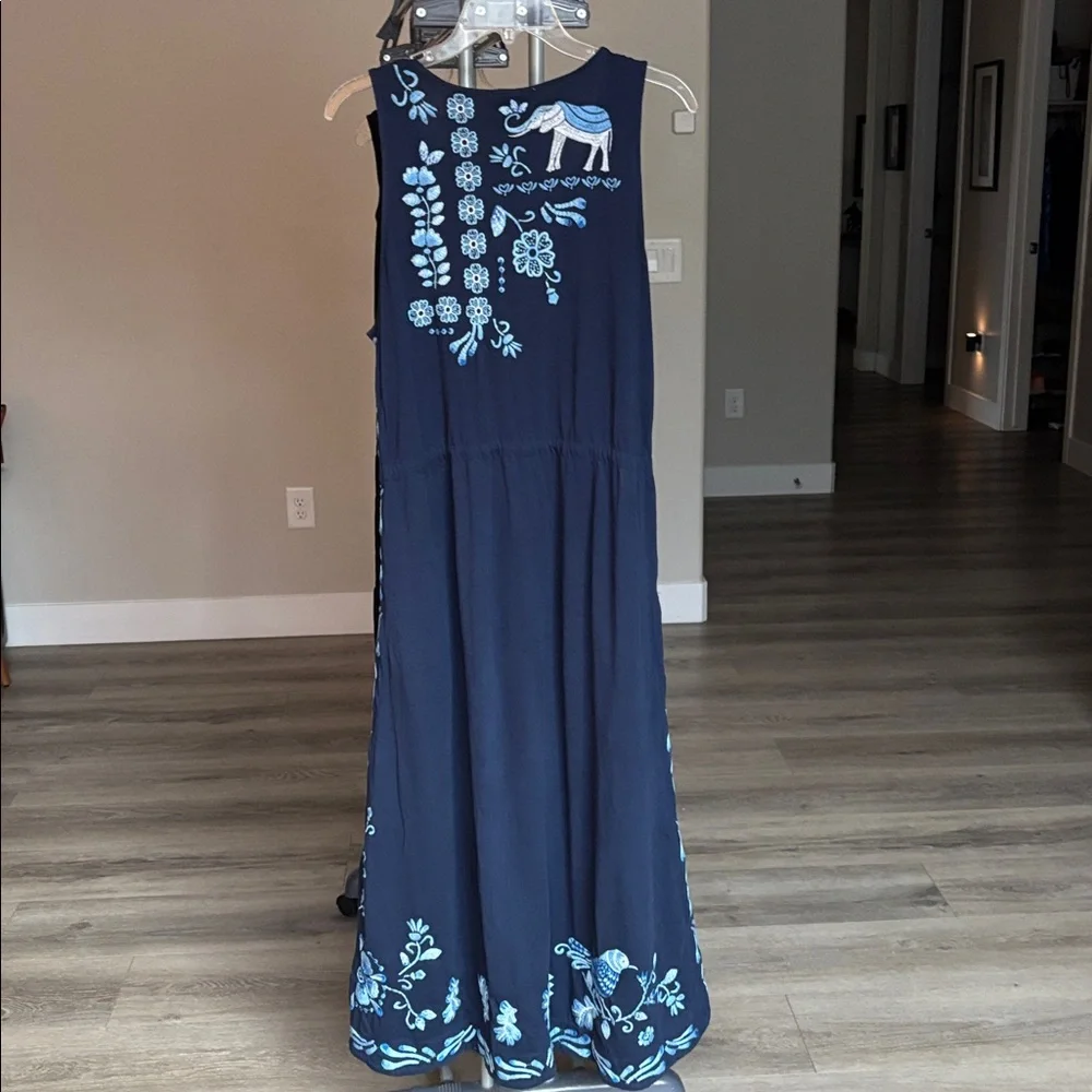 Johnny Was V-Neck Drawstring Knit Dress (Size M) - Picture 6 of 14